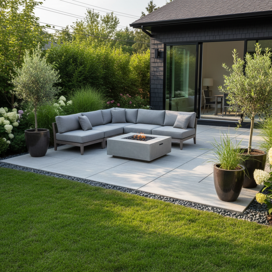 poured concrete deck
